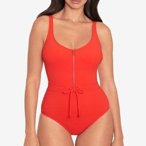 Skinny Dippers  by Miraclesuit Jippa Zip Lock One-Piece Swimsuit Size Small